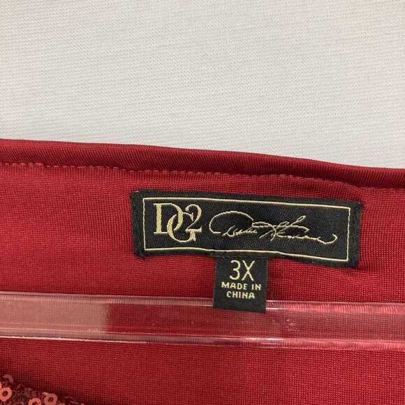 DG2 by Diane Gilman size 3X Burgundy Sequins Ruched Detail Evening Romantic Top - Picture 2 of 10